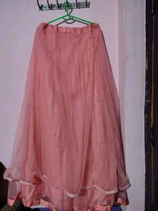 Pink Embroidered Lhenga Choli