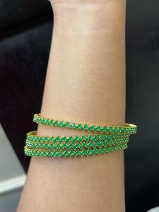 Emerald Green &amp; Gold Bangles