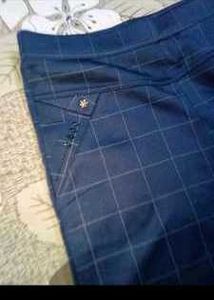 Checkered Navy Blue Pants+ Gift 🎁