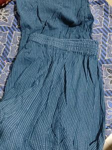 Blue &amp; Yellow Kurti With Pant Combo