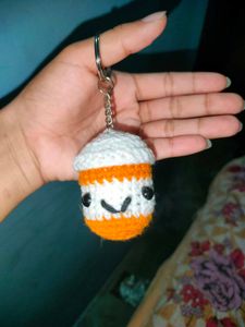 Cute Handmade crochet keychains 🐥🐷☁️🧋