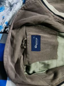 Men Light Brown Casual Bonber Jacket