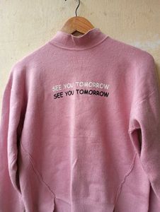 Korean Cozy Pink Knit Sweater (Women)