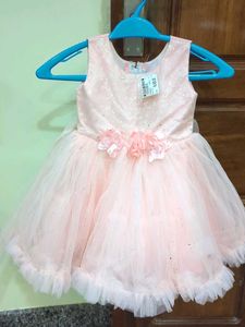 Peach  Flower Girl Dress