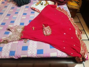 Beautiful Women Pink Heavy Mirror Gown Without Pot