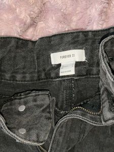 Black Denim Mini Skirt