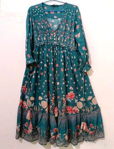 Combo Of Long Pleated Gown &amp; Floral Western Dress