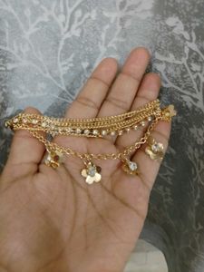 Floral Charm Gold Bracelet