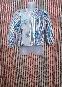 Floral print cotton shirt