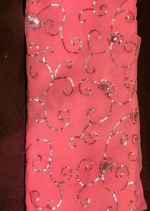 Pink Full Sequin Work Saree