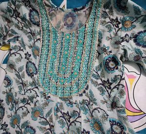 Floral Print Anarkali Kurti