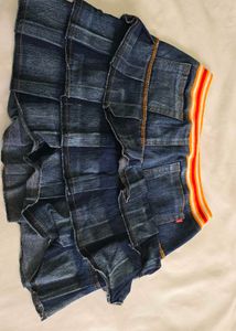 Tiered Denim Mini Skirt