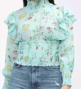 Tokyo Talkies Sea Green &amp; Yellow Floral Print