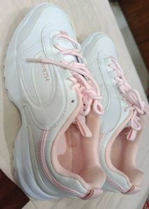 White & Pink Casual Shoes