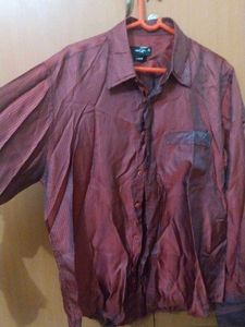 Maroon Sheen Full Sleeve Party Shirt