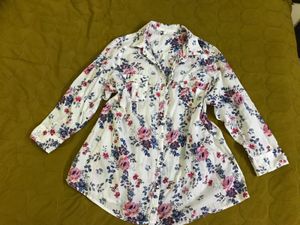 Marks&spencer Floral Cotton Shirt Fits M/L