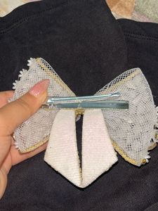 Beaded Bow Hair Clip