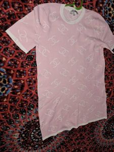 Chanel Pink Graphic T-Shirt Dress