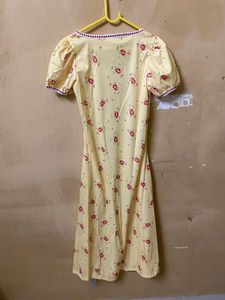 Yellow Floral Midi Dress