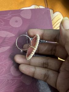 Umbrella Ring In Rose Gold Polish with White Beads