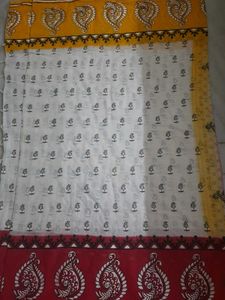 Beautiful Soft Pure Cotton Paisley Print Saree