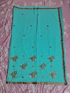 Embroidered Saree Pastel Colors