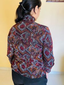 Patterned Turtleneck Top