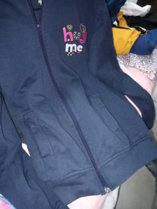 Blue 'Hug Me' Zip-Up Hoodie