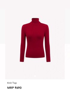 Savana Red Turtleneck Top