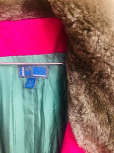 Vintage Pink Coat with Fur Collar