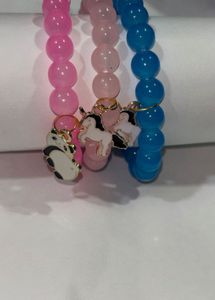 Beaded Charm Bracelets (Set of 3Pcs )