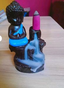 Meditating Monk Buddha Smoke Backflow Cone Incense