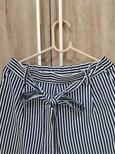 WARDROBE Striped Tie Waist Culottes