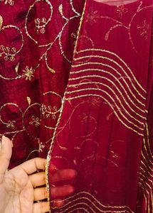 🇮🇳 Maroon Embroidered  Heavy Kurta Set