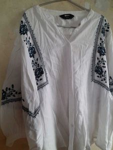 White Embroidered Top