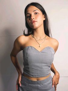 Checkered Tube Top & Skirt Set