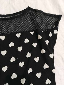 Black Net Design Top For Women