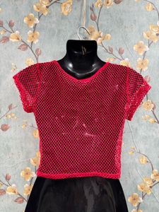 Red Fishnet Top