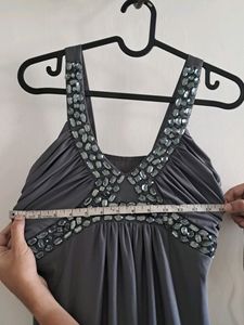 Embellished Party Dress (Grey)