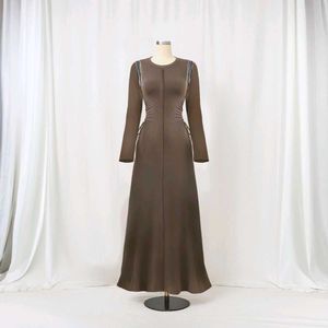 Elegant Brown Midi Dress