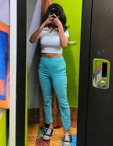 Blue Cropped Chinos