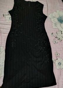 Little Black Dress with Floral Detail