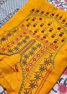 Women Pure Cotton Embroidered Straight Kurta