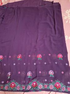 Elegant Purple Floral Saree