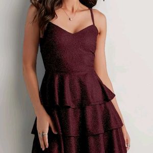 Burgundy Sparkle Party Dress