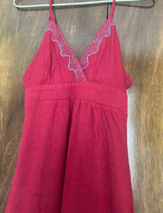 Red Flowy Dress- best For Summers