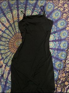 Sleek Black Slip Dress