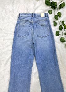 Zara Ripped Wide Leg Jeans