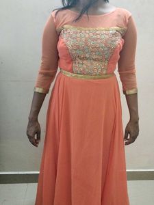 Coral Embellished Maxi Dress