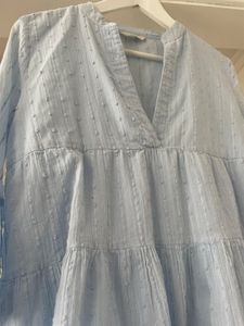 ONLY Light Blue Tiered Mini Dress